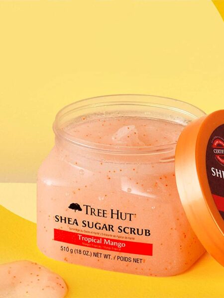 Tree Hut Shea Sugar Scrub Tropical Mango, 18oz, Ultra Hydrating and Exfoliating Scrub for Nourishing Essential Body Care