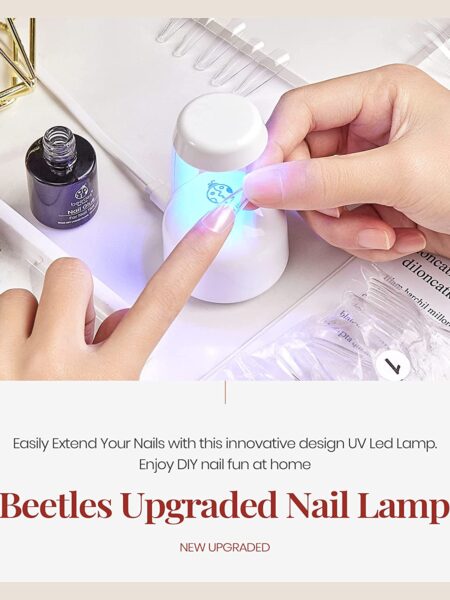 Beetles Mini Nail LED Lamp, Innovative Gel Nail Lamp with Smart Sensor for Easy and Fast Nal Extension System, Manicure UV LED Light for Gel Nail Art Flash Curing Lamp DIY Nail Art
