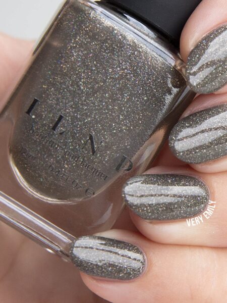 ILNP Alexander – Khaki Olive Green Holographic Nail Polish, Neutral Earth Tone, Chip Resistant Manicure, Non-Toxic Nail Lacquer, Vegan, Cruelty Free, 12ml