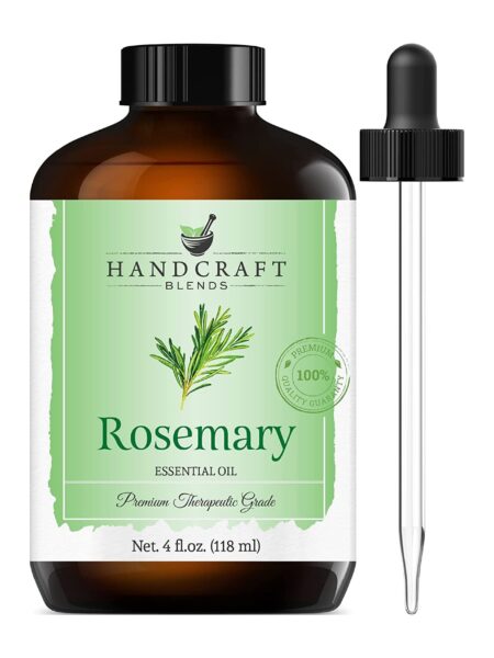 Handcraft Rosemary Essential Oil - 100% Pure and Natural - Premium Therapeutic Grade with Premium Glass Dropper - Huge 4 fl. Oz